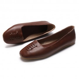 Women Square Toe Comfy Lightweight  Slip On Loafers
