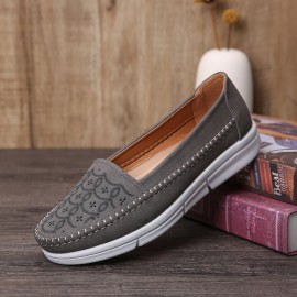 Women Hand Stricing Hollow Comfy Massage Breathable Casual Flats