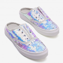 Women Sequined Decor No Rope Comfy Wearable Slippers Flats