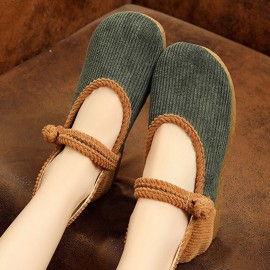 Women Comfy Soft Sloe Edged Wide Fit Mary Jane Flat Loafers
