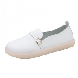 Women Lightweight Buckle Solid Color Soft  Slip On Casual Comfy Flats