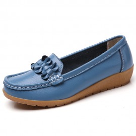 Women Bowknot Stitching Decor Comfy Slip Resistant Casual Loafers
