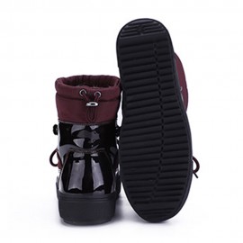 Warm Lining Waterproof Lace Up Thick Sole Snow Boots For Women