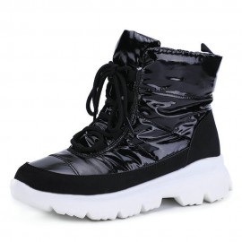 Women Comfy Warm Lining Waterproof Lace Up Short Snow Boots