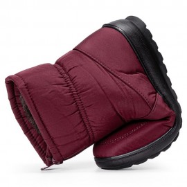 Women Large Size Warm Lined Front Zipper Casual Ankle Snow Boots