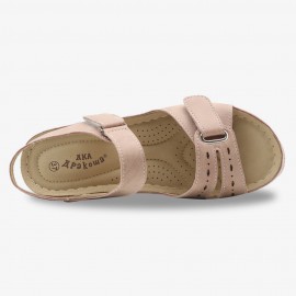 Women Adjustable Hook Loop Soft Open Toe Casual Summer Beach Wedge Sandals