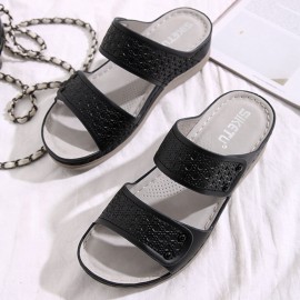 Women Solid Color Soft Sole Summer Casual Daily Wedge Sandals