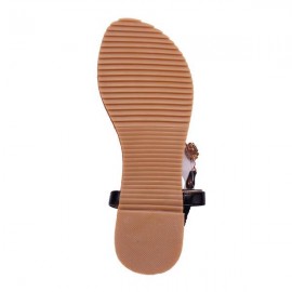 Rhinestone Beaded Elastic Flip Flop Casual Flat Sandals