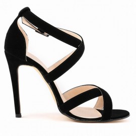 Large Size Strappy Peep Toe Buckle High Heel Sandals