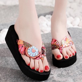 Women Clothes Band Clip Toe Platform Slippers