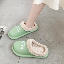 Women Comfy Winter Warm Waterproof Plush Indoor Slippers