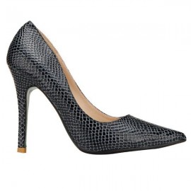 Shallow Mouth Snake Pattern PU Leather Pointed Toe Pumps
